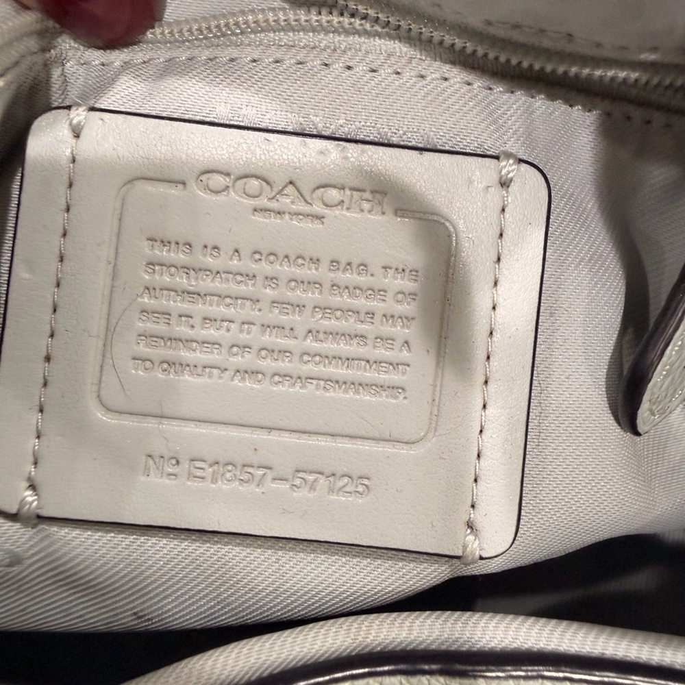 Coach light blue Pebbled Leather Shoulder Bag - Picture 9 of 11